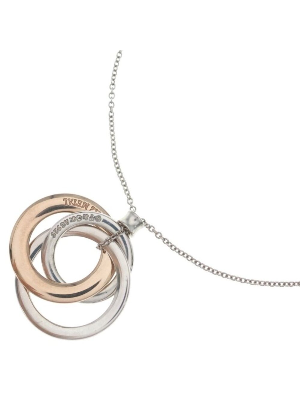 Tiffany & Co Interlocking Circle Pendant Chain Silver